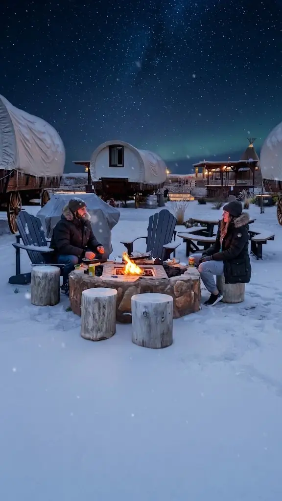 Interior de un domo de glamping equipado con cama y confort en Salta, Argentina