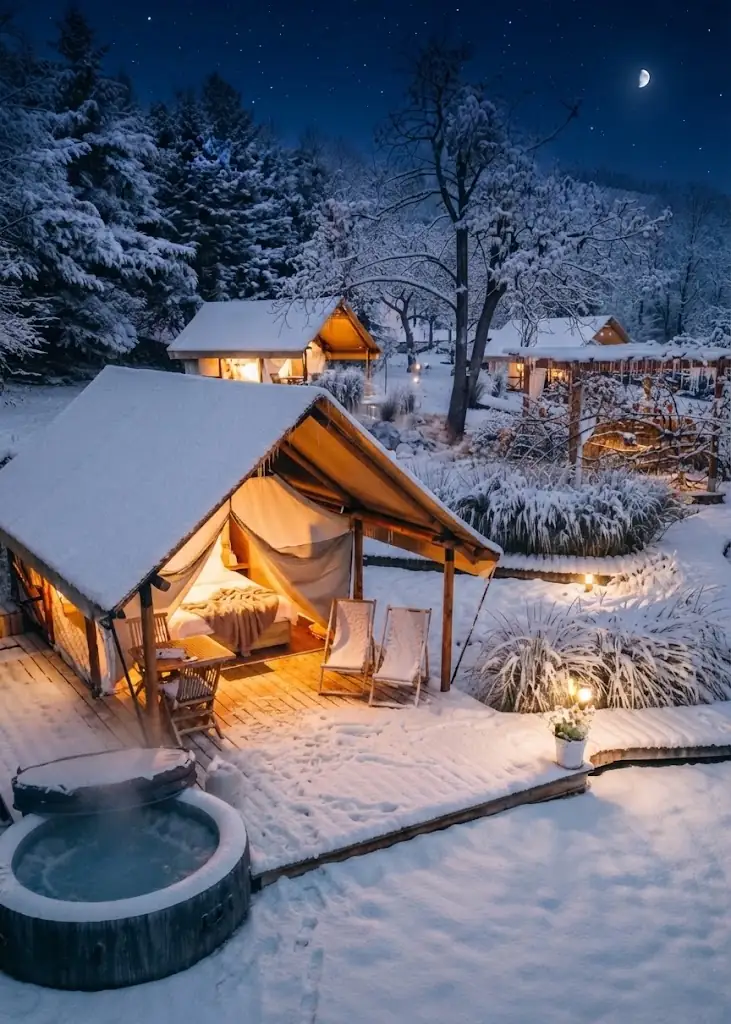 Domo geodésico de glamping integrado en la naturaleza de la costa argentina, Argentina
