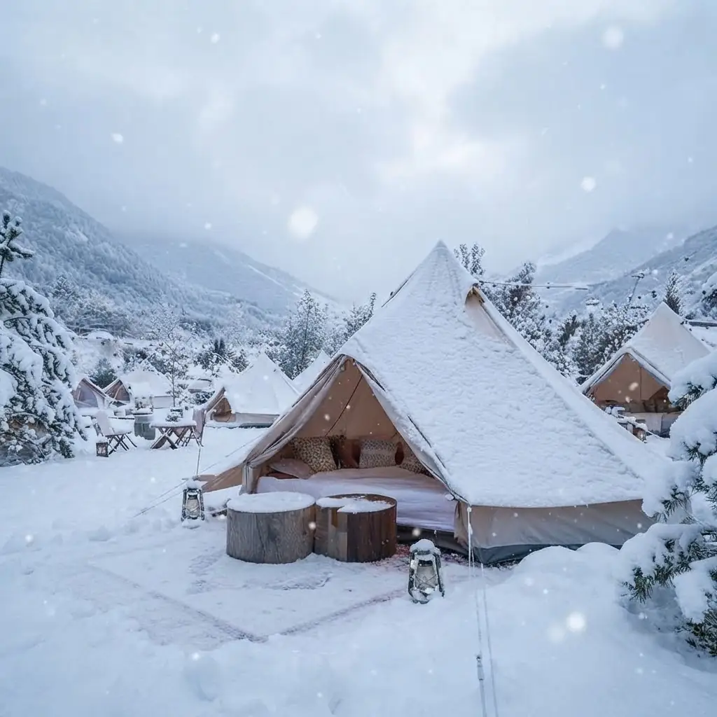 Domo geodésico de glamping integrado en la naturaleza de el sur argentino, Argentina