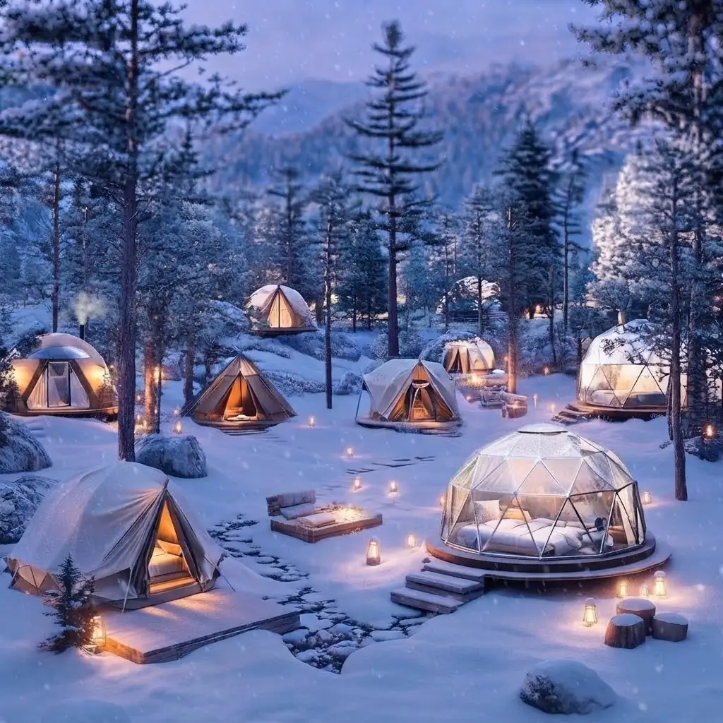Domo geodésico de glamping integrado en la naturaleza de Salta, Argentina
