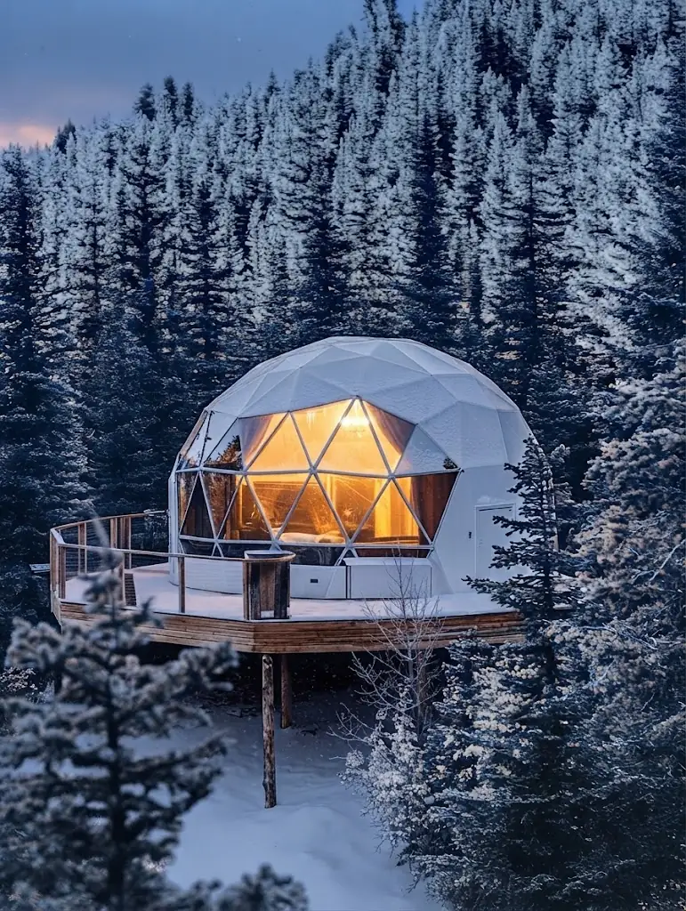 Domo geodésico de glamping integrado en la naturaleza de Domo, Argentina
