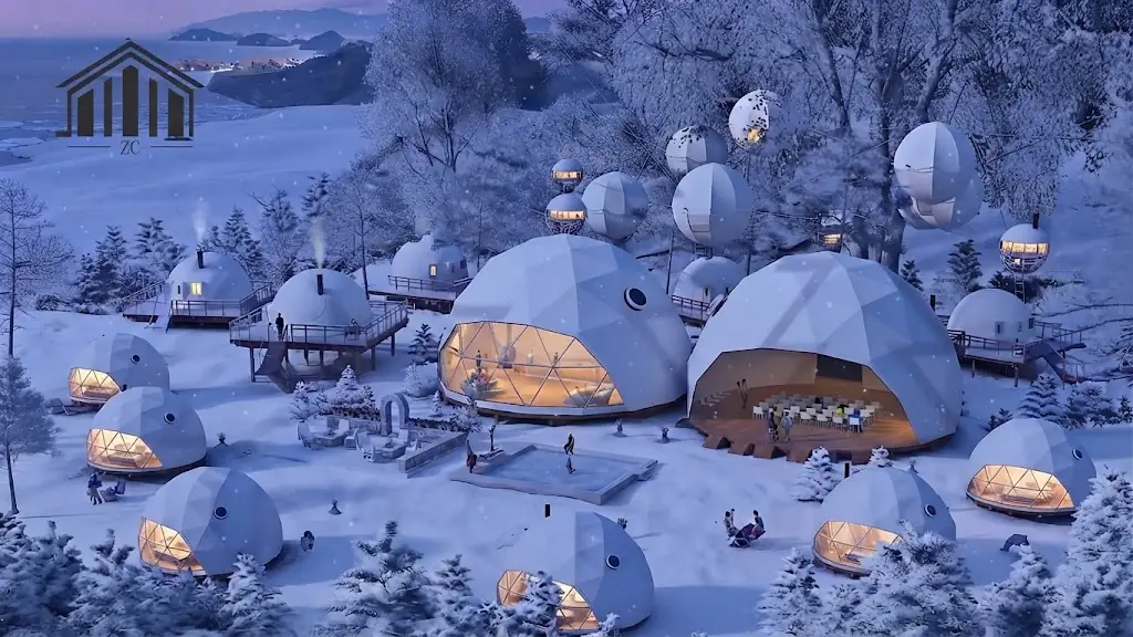 Domo geodésico de glamping integrado en la naturaleza de Brisas Del Lago, Argentina