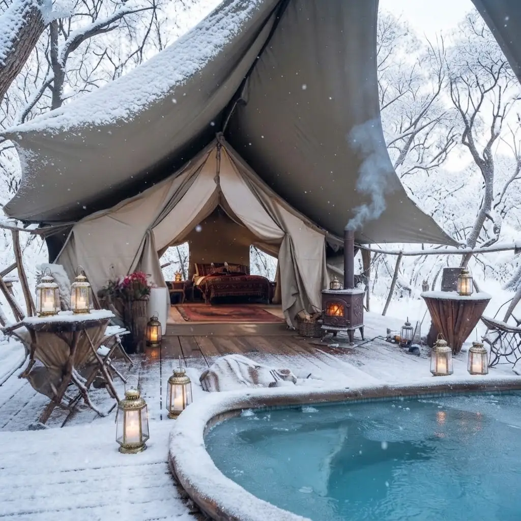 Domo geodésico de glamping integrado en la naturaleza de Barda del Medio, Argentina
