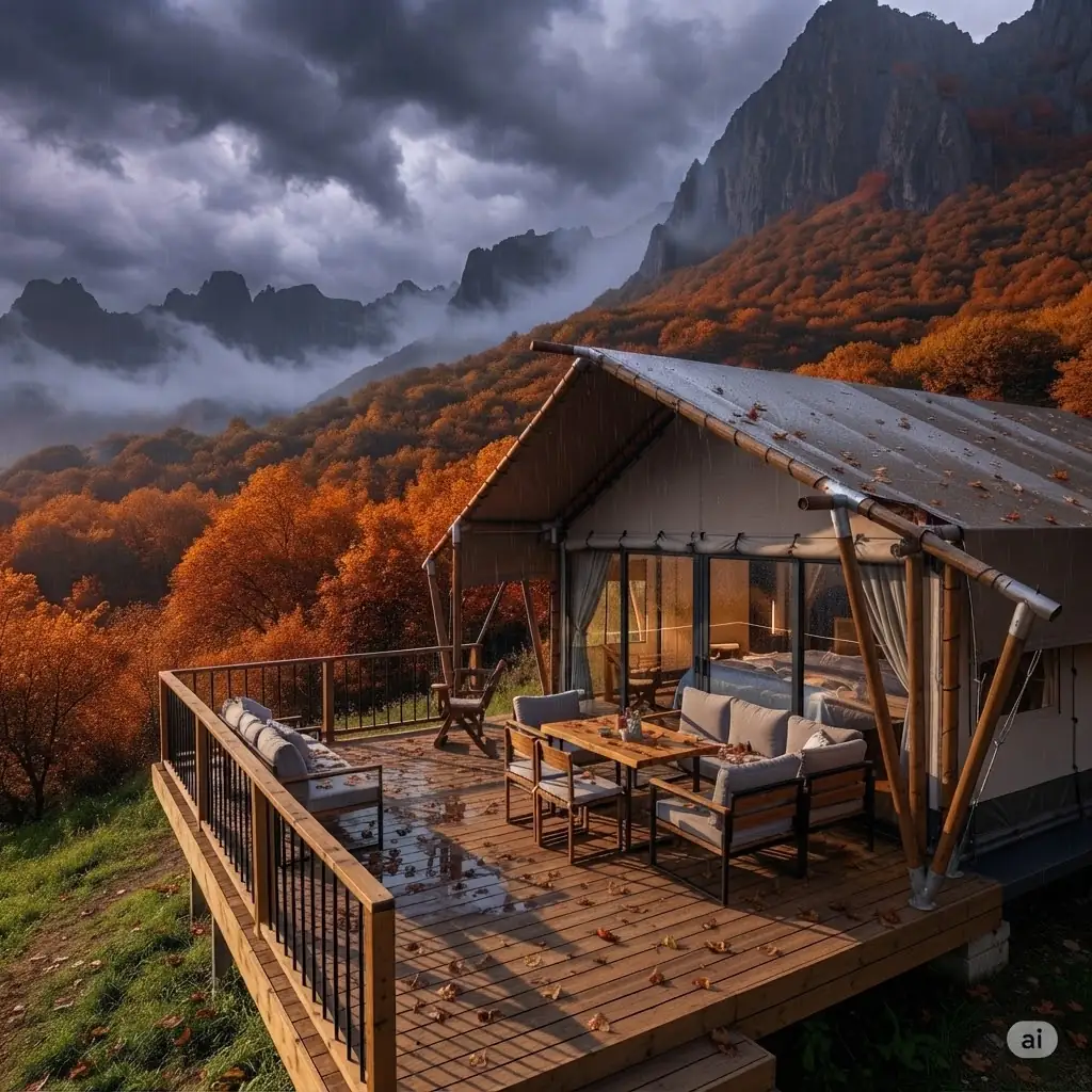 Domo geodésico de glamping integrado en la naturaleza de Camping El Pinar Fotos, Argentina